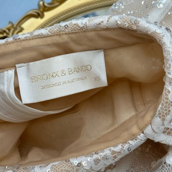 🆕 BRONX & BANCO 🧿 NWOT Adelaide White Lace Bridal Mini Dress, Sz XS US 2 - Picture 15 of 16